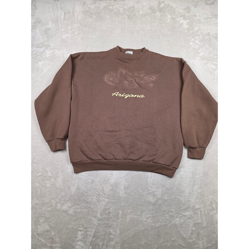 Vintage Tultex Sweatshirt Adult XL Brown Arizona Graphic‎ 90s USA Made